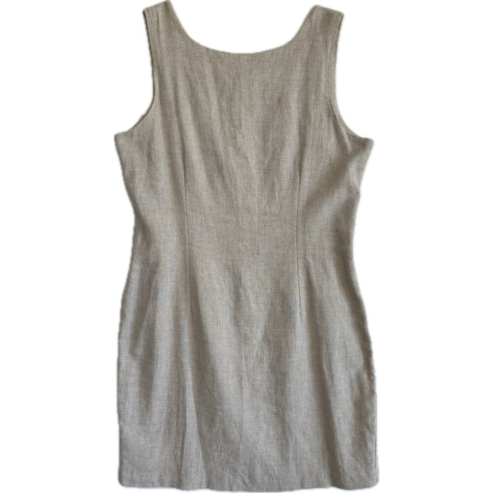 CIMMARON DRESS Vintage Linen Blend Sleeveless Sheath Dress Women's Size 13/14